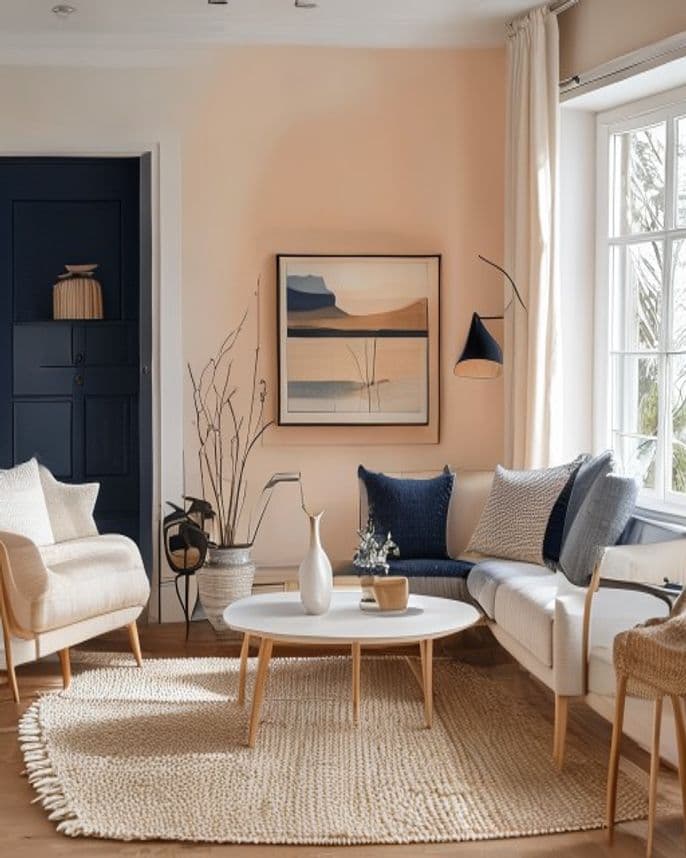 Intérieur français fraîchement peint, lumière naturelle